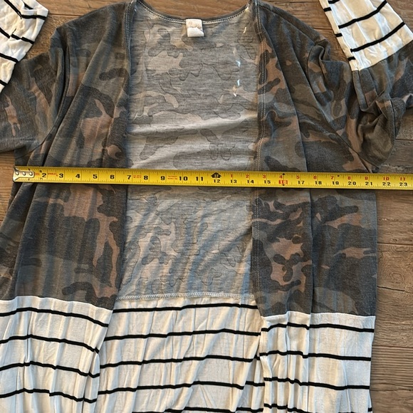 7th Ray Camouflage And Striped Long Sleeve Duster Size Large - Picture 4 of 6